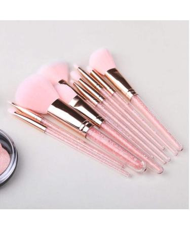 8pcs Pink Crystal Makeup Brush Set | Soft Synthetic Hair | Glitter Cosmetic Tools for Foundation Concealer & Blusher - Buy Online on GoSupps.com