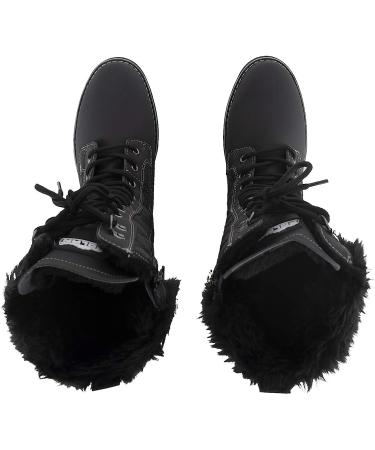 Womens Thermal Waterproof Snow Boots - Black/Black, Size 9 | POLAR Faux Fur, Rubber Sole for Outdoor Walking - Buy Online on GoSupps.com