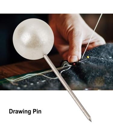 Oumefar 200PCS Pearl Push Pins  Decorative Thumb Tacks Round Head Pins Drawing Ball Map Pins Tack Push Sewing Pins Box for Crafts DIY Wedding (Pearl White) - Buy Online on GoSupps.com