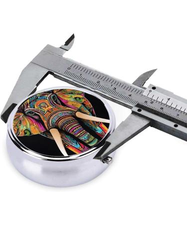 Colorful Elephant Round Pill Box | 3 Compartment Portable Travel Organizer for Vitamins & Medicine - Buy Online on GoSupps.com