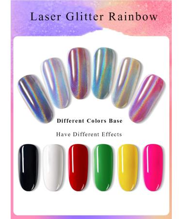 Holographic Nail Powder - Laser Glitter Rainbow Chrome - Smooth Manicure Pigment - 1g Box with Sponge Kit - Colorful01 - International Shipping - Buy Online on GoSupps.com