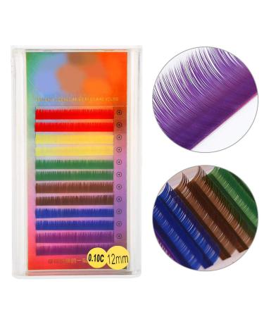 Rainbow Colorful Eyelash Extensions | 3 Types of Gradient Fake Individual Lashes (12mm) - Shop Internationally! - Buy Online on GoSupps.com