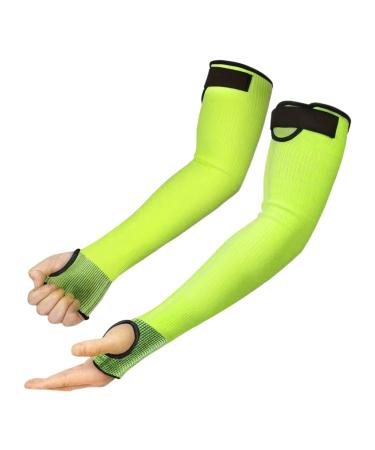 Geacute neacute rique Cutting durable sleeves Bruise Protectors Arm Guardians with Thumbhole Wear and Bite Guard Ultra comfortable sleeves for the j Fluorescent Yellow