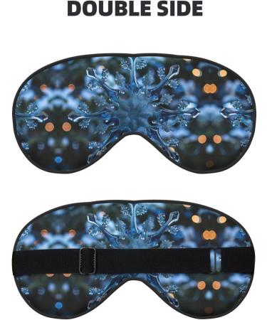 Blue Christmas Snowflake Print Double-Sided Eye Mask Soft and Light Blocking for Enhancing Sleep Quality - Buy Online on GoSupps.com