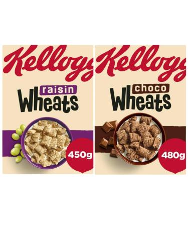 Breakfast Cereal Bundle With Choco Wheats Cereal 480g & Raisin Wheats Cereal 450g (2 Pack)