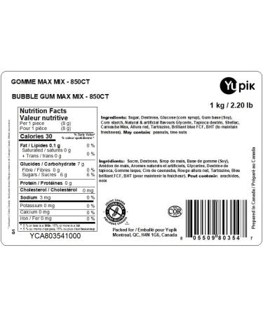 Yupik Bubble Gum Max Mix Bubblegum Large Gum Balls 1kg - Buy Online on GoSupps.com