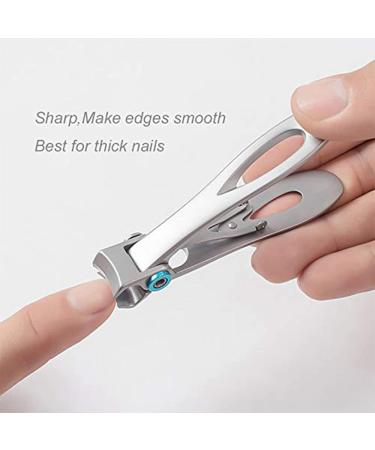 liovitor 2X Nail Clipper Set Thick Toenail & Fingernail Cutter with Wide Jaw Opening Stainless Steel Kit for Men & Women Silver - Buy Online on GoSupps.com