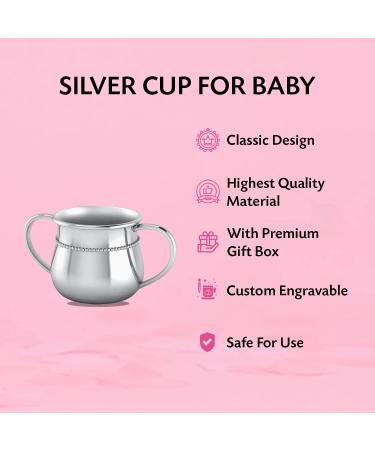 Krysaliis Silver Plated Bulge Beaded Cup - Engravable Personalized Keepsake Gift - Buy Online on GoSupps.com