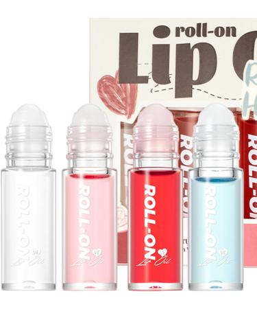  Generisch Set of 4 Glossy Lip Oils - Revitalizing Care - Moisturizing Shine - Convenient for travel and as a gift for women and girls - Buy Online on GoSupps.com