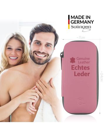 Buy Marqus 7-Part Manicure Set for Men & Women - Solingen Made in Germany Real Leather Case Perfect for Hand & Foot Care - Pink - Buy Online on GoSupps.com