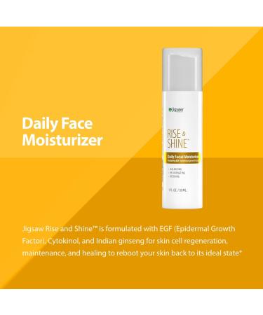 Jigsaw Health Rise & Shine Daily Facial Moisturizer | Featuring Epidermal Growth Factor | 1 Fl Oz - Buy Online on GoSupps.com
