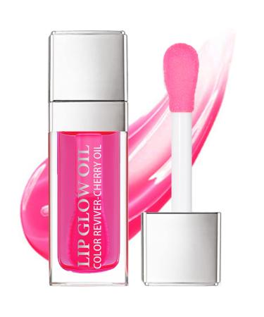 Agthyuve Hydrating Lip Glow Oil  Plumping Lip Oil  Long Lasting Moisturizing Lip Gloss  Non-Sticky Shine Lip Tint  Nourishing & Repairing Glass Lip Stain  Lip Blam For Lip Care and Dry Lip 007 Raspberry