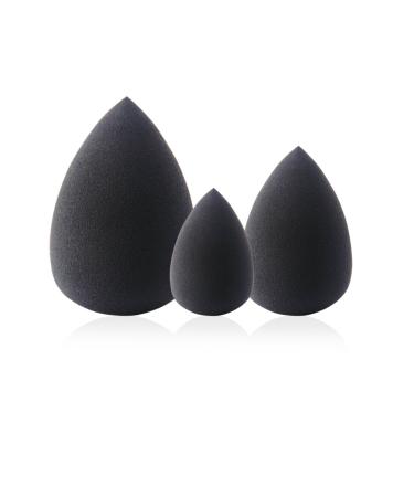 EMAXDesign 3-Piece Makeup Blender Sponge Set - Foundation Concealer Eye and Face Powder Makeup Sponges - Black (MS034) - Buy Online on GoSupps.com
