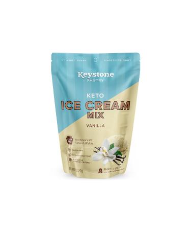 Keystone Pantry  Keto Ice Cream Mix  Vanilla  Makes 1.5 Quarts  No Added Sugar  Gluten Free  Low Carb  Keto & Diabetic Friendly  Kosher Dairy With Active Probiotic Cultures