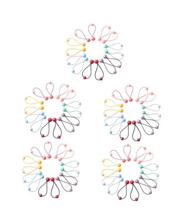 FOMIYES 35 Pairs Headband Color Hair Tie Hair Ties Rubber Bands for Hair Pom Pom Hair Band Ponytail Holders Clear Hair Elastics Colored Rubber Bands Hair Rope Acrylic Girl Bead Dribble