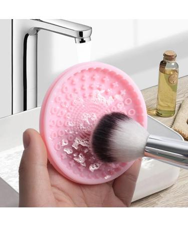 SOLUSTRE Makeup Brush Cleaner Silicon Makeup Brush Cleaning Tool Cosmetic Brush Cleaning Pad with Color Removal Sponge 2 in 1 Cleaner Box for Dry Brush Color - Buy Online on GoSupps.com