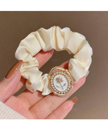 scicent Scrunchies for Women 2 Pieces Soft Hair Ties Fashion Elastic Hair Bands for Girls Plain Satin Hair Bobbles for Daily Wear Soft Ponytail Holders Handmade Hair Accessories - 5011 - Buy Online on GoSupps.com