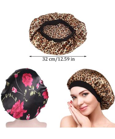 2 Pack Women's Satin Sleep Cap | Hair Care for Long & Curly Hair | Elastic Satin Hair Bonnet - Buy Online on GoSupps.com
