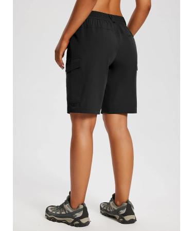 BALEAF Women's Long Hiking Shorts | Quick Dry UPF 50+ Cargo Shorts - Black, X-Large - Buy Online on GoSupps.com