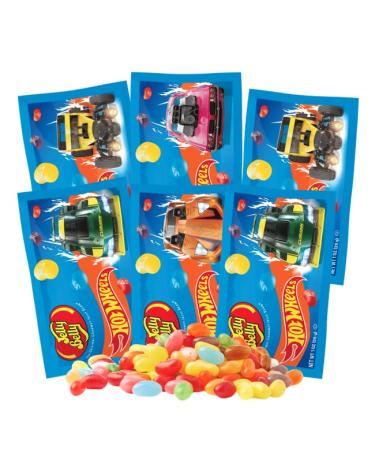 Jelly Belly Hot Wheels 6-Pack Jelly Beans 28g - Christmas Easter & Holiday Candy Gluten Free Kosher Candy Peanut-Free Kid Candy for Holidays Valentine Stocking Stuffers for Teens