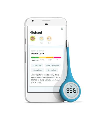 Kinsa QuickCare Smart Thermometer for Fever - Digital Medical Baby, Kid and Adult Termometro - Accurate, Fast, FDA Cleared Thermometer for Oral, Armpit or Rectal Temperature Reading