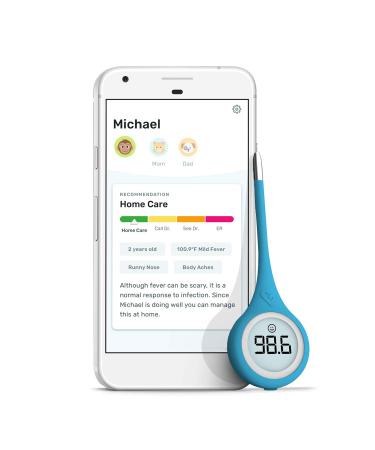 Kinsa Smart Thermometer for Fever - Digital Medical Baby, Kid and Adult Termometro - Accurate, Fast, FDA Cleared Thermometer for Oral, Armpit or Rectal Temperature Reading - QuickCare Original version