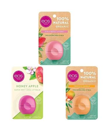 eos Lip Balm - Sphere Variety Pack | Lip Care to Moisturize Dry Lips |Sustainably-Sourced Ingredients and Gluten Free | Long Lasting Hydration | 3 Pack