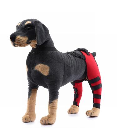Dog Double Hind Leg Brace Support Belt Dog Braces for Back Legs Super Supportive Dog Knee Brace for Torn Acl Hind Leg Help Dogs With Injuries Sprains Arthritis. Red-M Medium Red