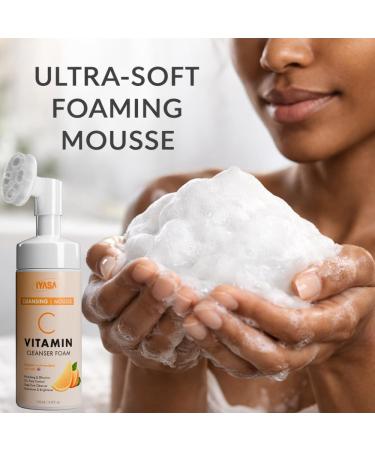 IYASA Vitamin C Foaming Face Cleanser Gentle Daily Mousse With Amino Acids & Coconut Cleanser Helps Remove Impurities & Supports Smoother-Feeling Skin Suitable for Melanin-Rich Skin 150 ml - Buy Online on GoSupps.com