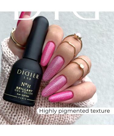 Didier Lab - Premium UV Gel Nail Polish - Brillant No. 11 - Gel Nail Varnish - Nail Art - Long-Lasting High Gloss Wear - Pink Gel Nail Polish - Gel Nails - Glitter Gel Nail Polish - Rich Pigment - Buy Online on GoSupps.com