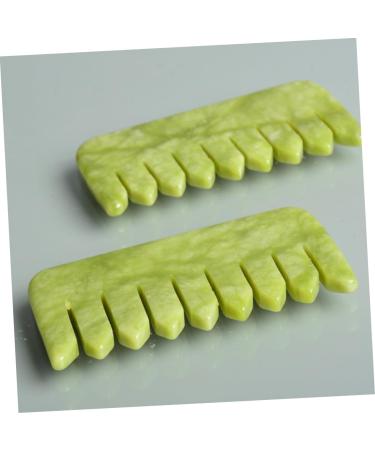 Plafope Jade Massage Comb Set - 2 Pieces Scalp & Body Massager | Jade Hairbrush & Scratch Tool for Ultimate Relaxation - Buy Online on GoSupps.com
