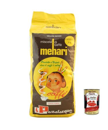 Italian Gourmet E.R. Caffe' Passalacqua Lot de 6 grains de caf Mehari 1 kg + polpa Gourmet italien 400 g