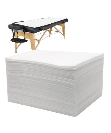 Bozikey 100PCS Massage Table Sheets, Disposable Bed Sheets for Massage Table, Spa Bed Covers for Esthetician, Tattoo, Waxing, Lash Bed, Salon Table, Non-Woven Fabric 71" x 31" (White)