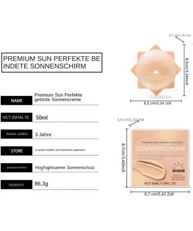  Generisch Tinted facial sunscreen SPF 50 50 ml mattifying sun protection for daily use sports makeup holidays swimming etc. - Buy Online on GoSupps.com