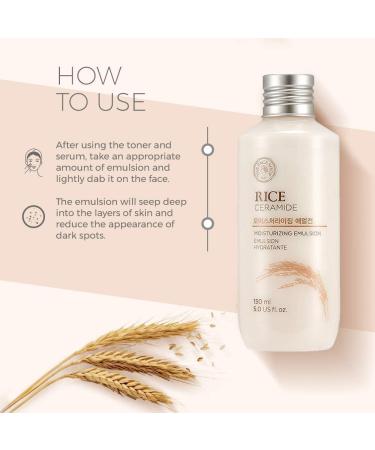 Rice & Ceramide Moisturizer Emulsion 150ml | Light Weight Face Moisturizer for Intense Moisturizing | Locks Moisture For 12 Hours For Soft And Glowing Skin | Korean Skin Care Products for - Buy Online on GoSupps.com