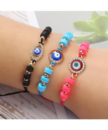 50pcs Assorted Evil Eye Connector Rhinestone Charms for Jewelry Making - DIY Craft (M703) - Buy Online on GoSupps.com