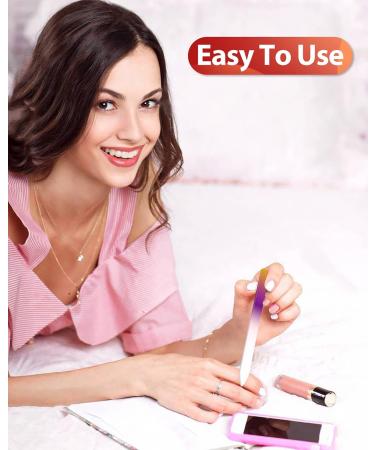 4PC Glass Nail File and Shiner Set - Professional Salon Manicure Tools for Acrylic and Natural Nails - Perfect for Women & Girls - Gradient - Buy Online on GoSupps.com