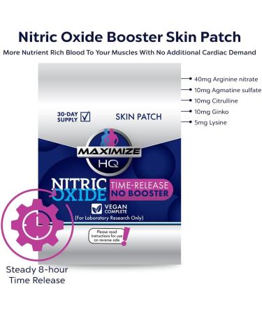 Buy Nitric Oxide Patches - 8 Hour Time-Release Gluten Free - Enhance Performance | International Shipping - Buy Online on GoSupps.com