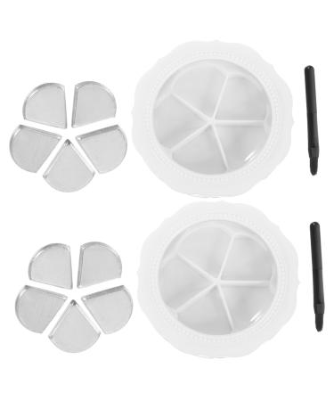 Didiseaon Didiseaon Set of 2 Sets Lipstick Box Gel Nail Polish Kits Nail Dipping Kits Lipstick Palettes Pearlescent Makeup Palette Travel White Plastic