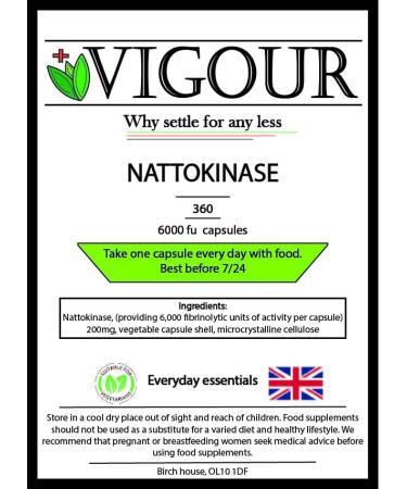 Nattokinase - 360 High Strength 6000fu Capsules - Buy Online on GoSupps.com