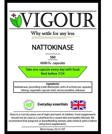 Nattokinase - 360 High Strength 6000fu Capsules
