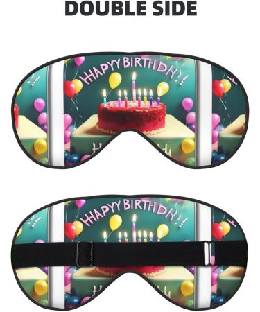 Happy Birthday Unisex Adjustable Blackout Sleep Eye Mask | Travel Yoga Office Nap - Comfort & Style - Buy Online on GoSupps.com