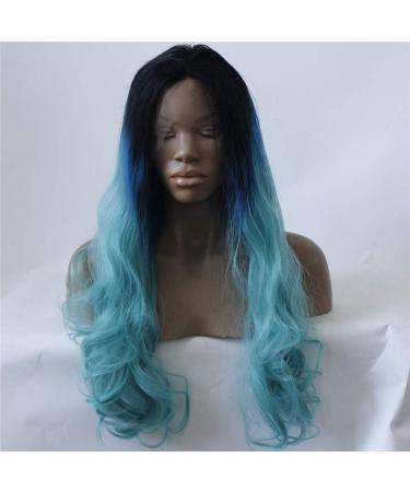 wig Front lace wig color gradient long curly hair wig