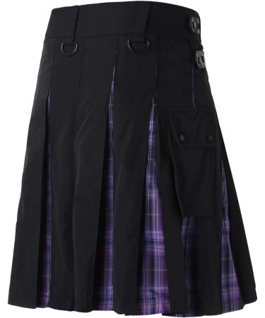 Shop Scottish Kilt for Men | Modern Checkered Skirts & Vintage Casual Culottes - XXL Purple with Bags - Buy Online on GoSupps.com