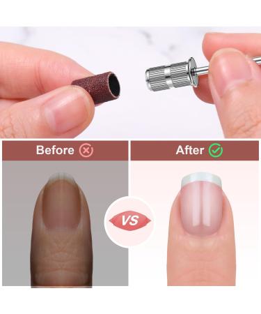 Subay 100Pcs 180 Grit Fine Sanding Bands for Nail Drill - Electric Nail Files for Acrylic Nails, Gel Manicures, and Pedicure - Silver - Buy Online on GoSupps.com