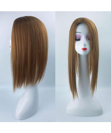 Natural Mixture Snythetic Topper for Women Hair Lossing Right Part Silk Straight Clip in Hairpiece (27# Dark Blonde) - Buy Online on GoSupps.com