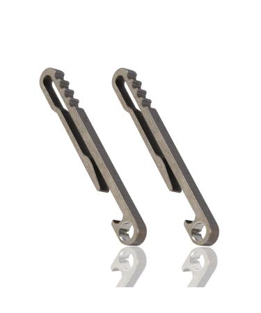 2Pcs EDC Keychain Bottle Openers Multi-Functional Titanium Keychain Belt Clip for Home Camping