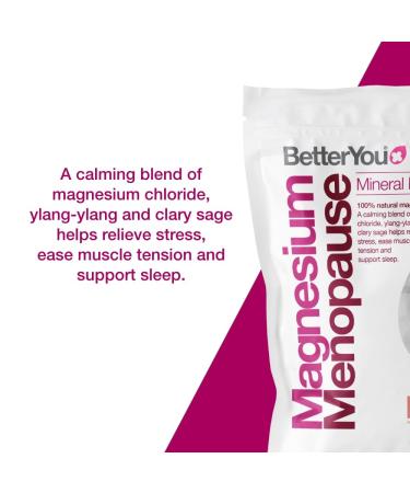 BetterYou Magnesium Menopause Bath Flakes - Soothing Magnesium Soak for Menopause Support - Ylang Ylang & Clary Sage - 1.6 lb - International Shipping Available - Buy Online on GoSupps.com