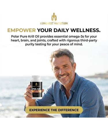 Conquest Nutrition Polar Pure Krill Oil. Phospholipid-Bound Omega-3 DHA EPA Astaxanthin. Support for Heart Brain Eyes & Comfortable Movement. Health & Wellness Support. 30 Softgels - Buy Online on GoSupps.com