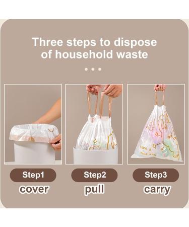 Small Trash Bags Drawstring Garbage Bags | Thick Kitchen Trash Bag for Home Bedroom Garden Waste Bin Fulenyi 60pcs - Buy Online on GoSupps.com